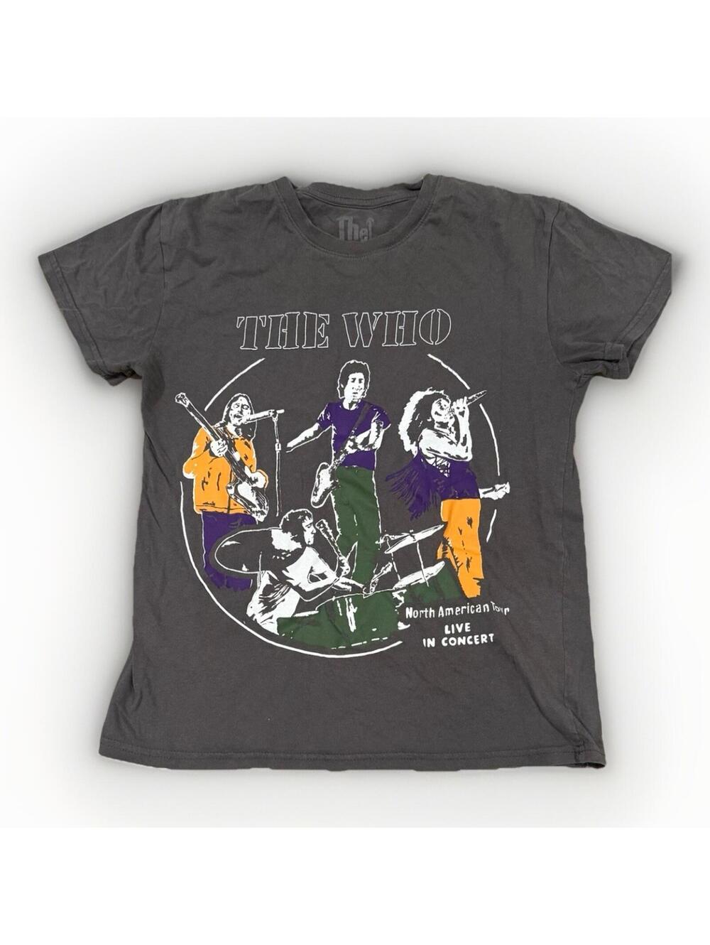 The Who North Retro Vintage 2021 American Tour Gray Concert T Shirt Mens Sz M